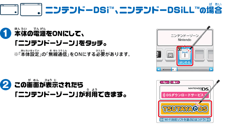 ニンテンドーDSi™、ニンテンドーDSi LL™の場合